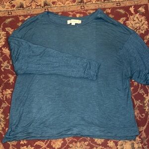 Loft Teal Blue long Sleeve Top